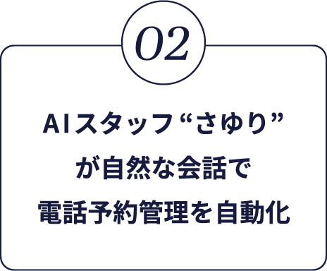 2.AIスタッフさゆりが自然な会話で電話予約管理を自動化