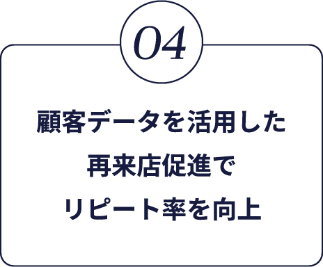 4.顧客データを活用した再来店促進でリピート率を向上