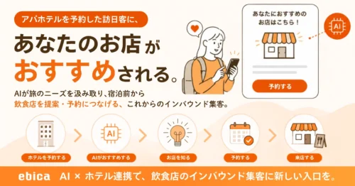 AI×ホテル連携で始まる、新しいインバウンド集客｜アパホテルを予約した訪日客に、あなたのお店がおすすめされる。