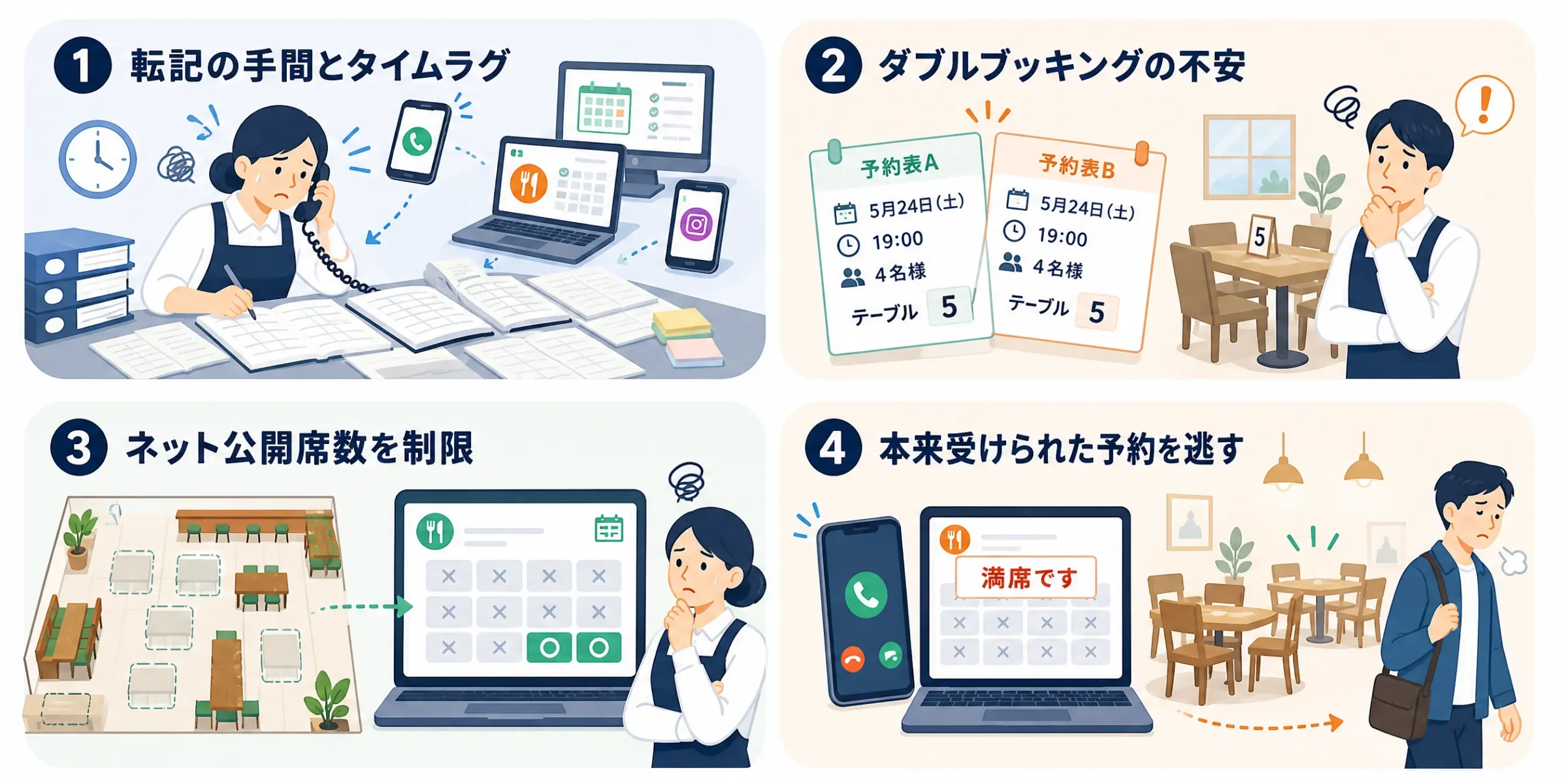 一元管理ができていない店舗で起きがちなこと イメージ図